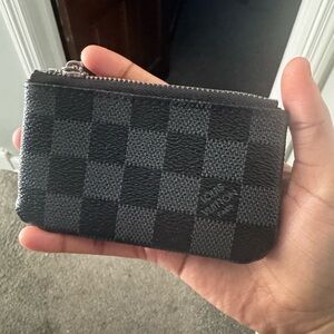 Louis Vuitton Black and Gray Checkered Pouch